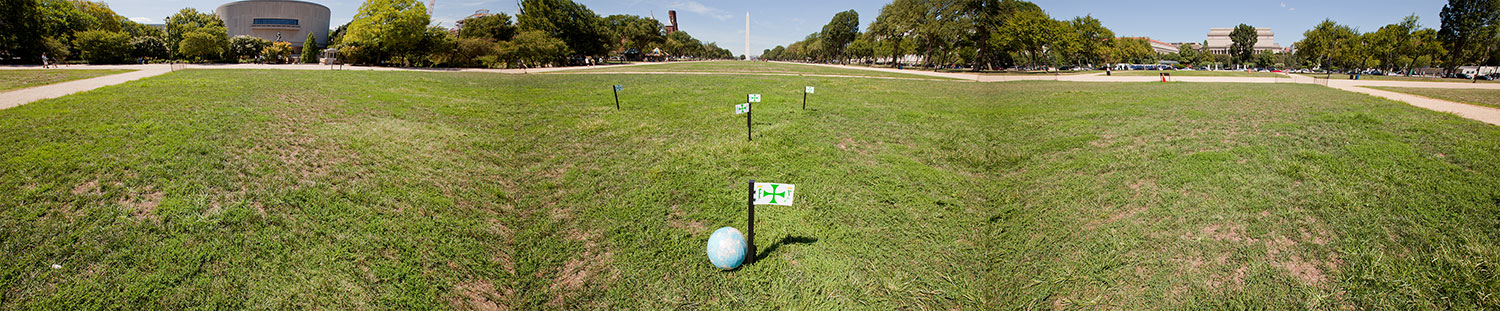 Discovering Columbus, Part II: Parks, Cancer (Washington, District of Columbia), 2012, color digital print, 48 x 10<br><br>Interested in the semiotics of a group of towns sharing an appellation, I discover the ten towns in the United States named after Christopher Columbus including Columbia, Maryland | Columbia, Missouri | Columbia, South Carolina | Columbiana, Ohio | Columbus, Georgia | Columbus, Indiana | Columbus, Mississippi | Columbus, Ohio | Columbus, Wisconsin | Washington, District of Columbia.